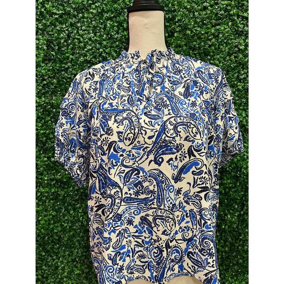 NEW VELVET HEART kenna top in blue paisley - Picture 3 of 3